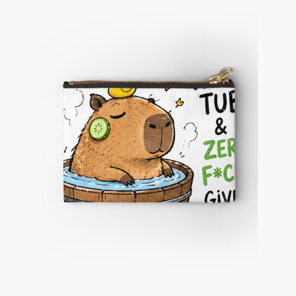 Item preview, Funny Capybara Meme Hot Tub & Zero F*cks Given Cute Relaxing Animal Sticker designed and sold by FeelFreeStore.