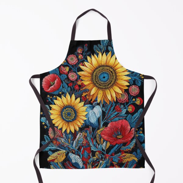 Item preview, Ukrainian Folk Floral Print, Sunflower & Poppy Wall Art, Petrykivka Style Decor designed and sold by Artistic Gift Print.
