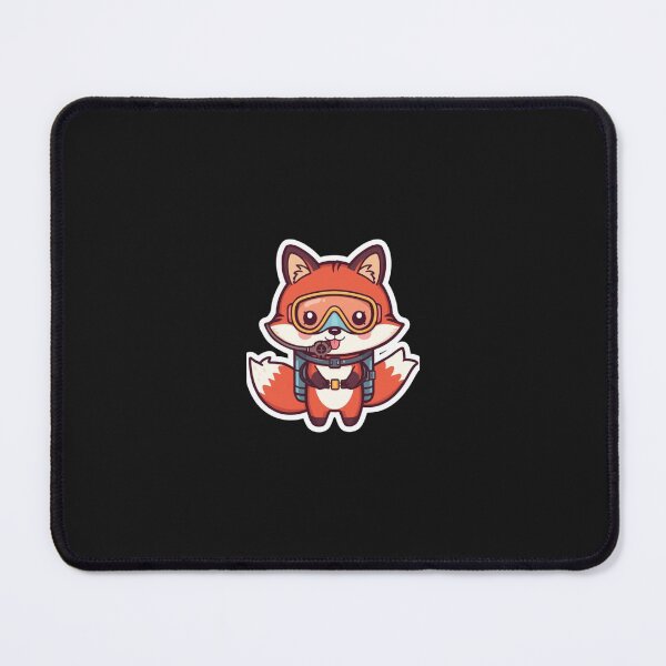 Item preview, Cute Red Fox Scuba Diving - Left Chest Badge Funny Ocean Fox designed and sold by islam gamal.