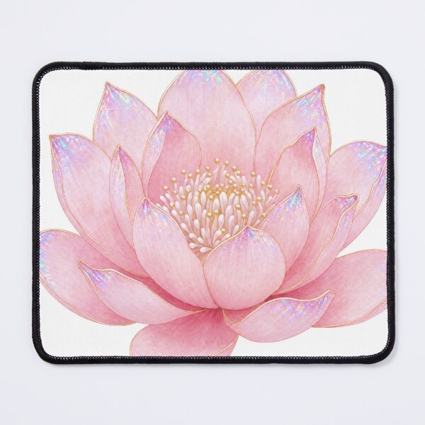 Item preview, Korean Crystal Lotus Watercolor Gold Line Art designed and sold by lita-lilith.