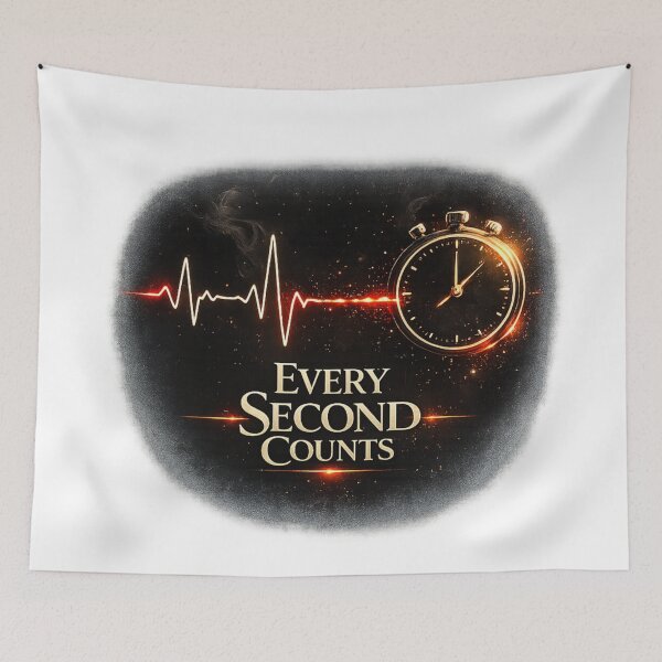 Item preview, Every Second Counts Heartbeat and Typography Design | Motivational Quote Design designed and sold by Velora Printss.