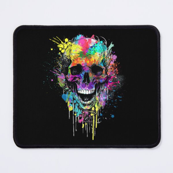 Item preview, Vibrant Paint Splash Skull Dark Aesthetic Artwork designed and sold by StyleBloomes.