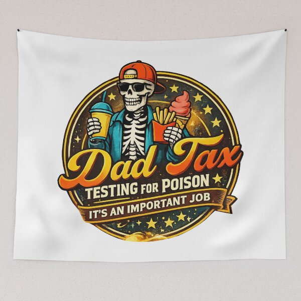 Item preview, Dad Tax Testing For Poison Funny Skeleton Dad Food Tax Graphic Shirt designed and sold by Teetreasure2.