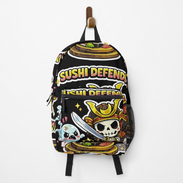 Item preview, Sushi Defender Kawaii Samurai Skeleton Sticker designed and sold by Ecocrushstudio.
