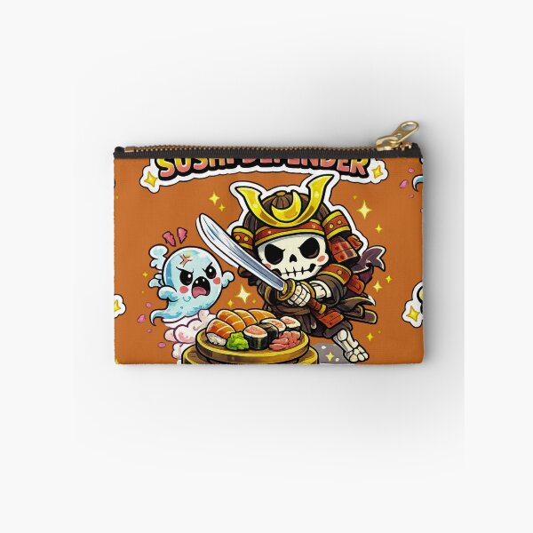 Item preview, Sushi Defender Kawaii Samurai Skeleton Sticker designed and sold by Ecocrushstudio.