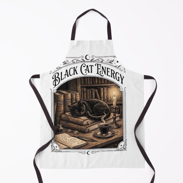 Item preview, Black Cat Energy – Dark Academia Vintage Cat Illustration T-Shirt  designed and sold by urbinet.