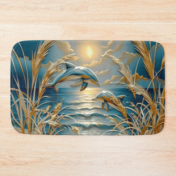 Item preview, Delfines al atardecer en una playa tropical designed and sold by MargaretWiktor.