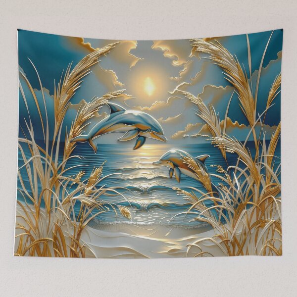 Item preview, Dolphin at Sunset on Tropical Beach designed and sold by MargaretWiktor.