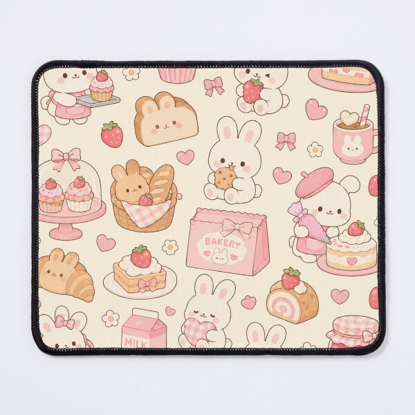 Item preview, Kawaii Bunny Bakery Pattern designed and sold by Soft Berry Studio.