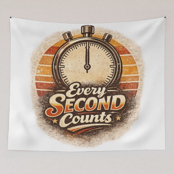 Item preview, Every Second Counts Clock Design | Motivational Quote Design designed and sold by Velora Printss.
