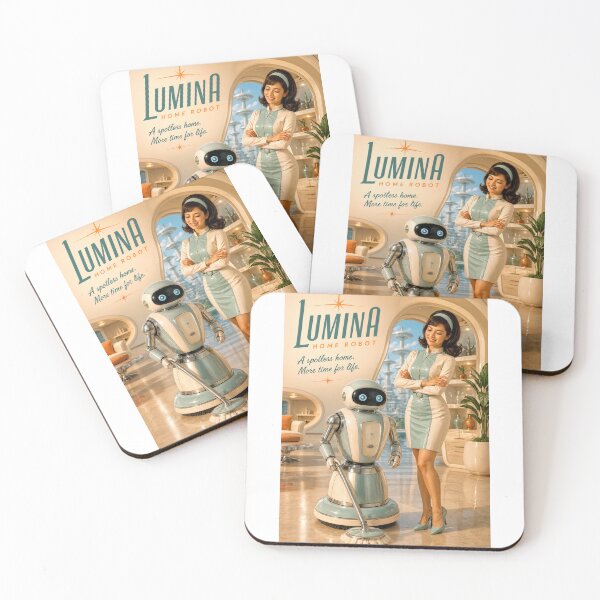 Item preview, Wall Art - Postcard - Retro-Futuristic Lumina Home Robot designed and sold by ForeverPrintsOK.