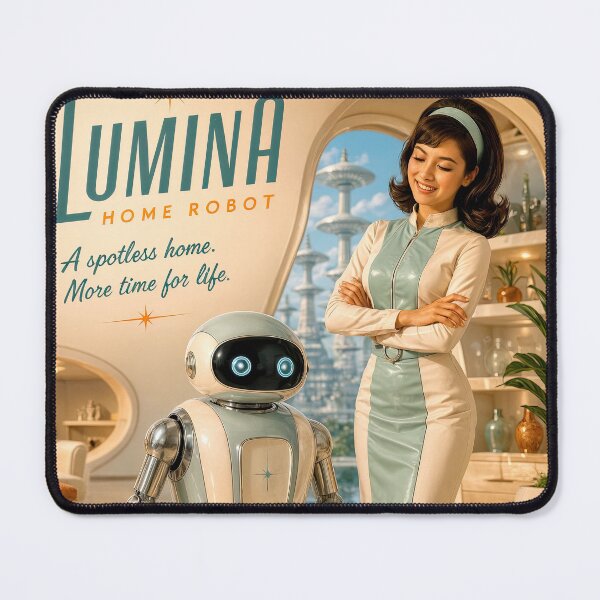 Item preview, Wall Art - Postcard - Retro-Futuristic Lumina Home Robot designed and sold by ForeverPrintsOK.