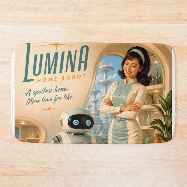 Item preview, Wall Art - Postcard - Retro-Futuristic Lumina Home Robot designed and sold by ForeverPrintsOK.