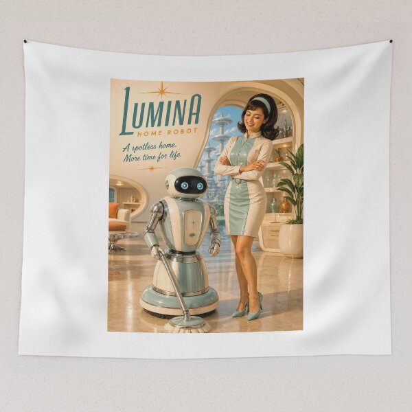 Item preview, Wall Art - Postcard - Retro-Futuristic Lumina Home Robot designed and sold by ForeverPrintsOK.