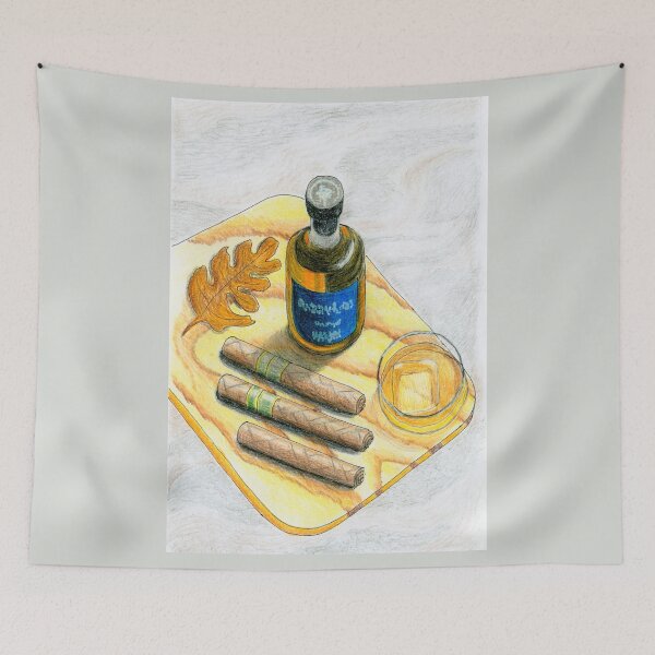 Item preview, Whiskey and Cigars Watercolor - Gentleman's Luxury Lifestyle Art designed and sold by Ihor Ivanov.