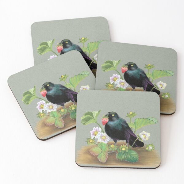 Item preview, Blackbird in the Strawberry Patch designed and sold by heidiherreraart.