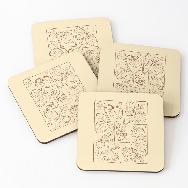Item preview, Strawberry Dreams lineart designed and sold by Erika Vaigel Creations.