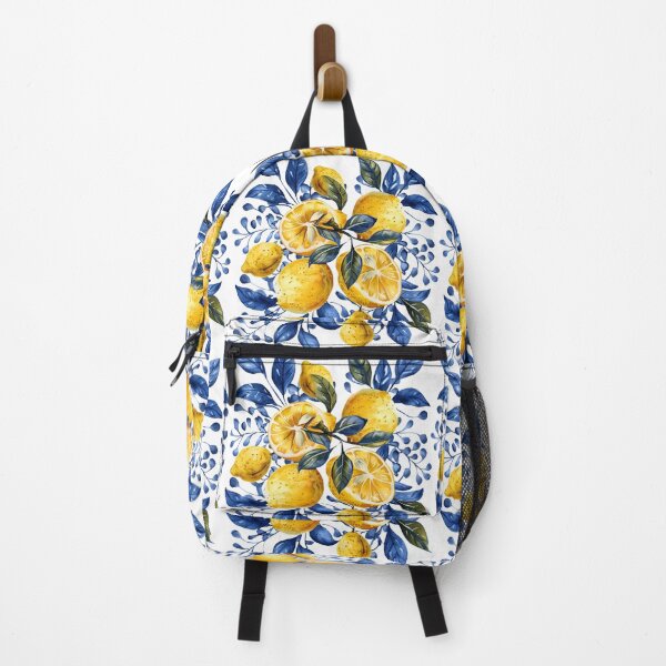 Item preview, Lemon and Blue Pattern Sicilian Italian Mediterranean Style designed and sold by PG Illustration.