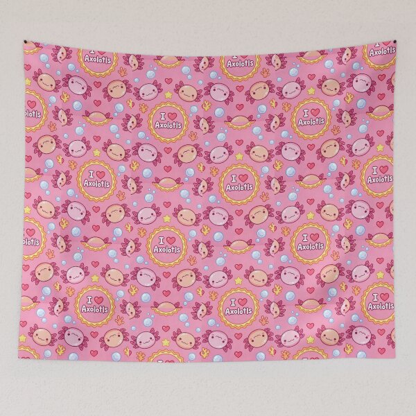Item preview, I Love Axolotls Kawaii Pattern designed and sold by Itsheartshop.