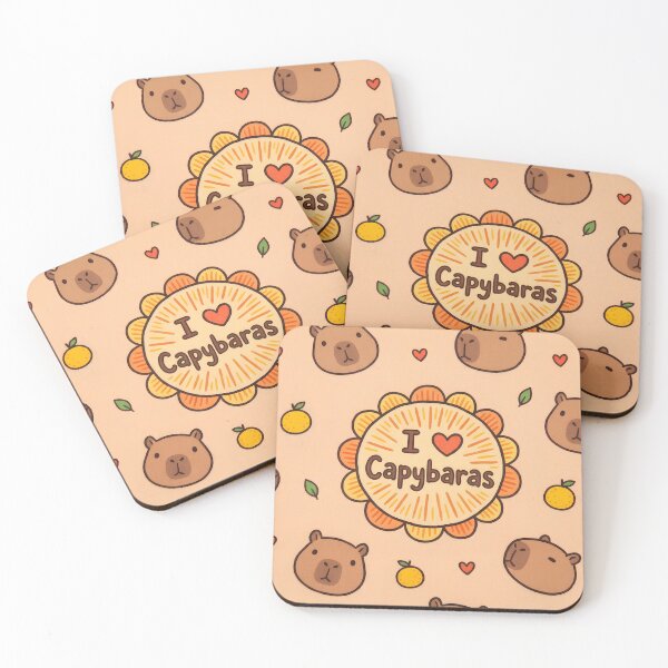 Item preview, I Love Capybaras Kawaii Pattern designed and sold by Itsheartshop.