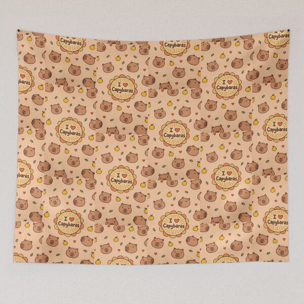 Item preview, I Love Capybaras Kawaii Pattern designed and sold by Itsheartshop.