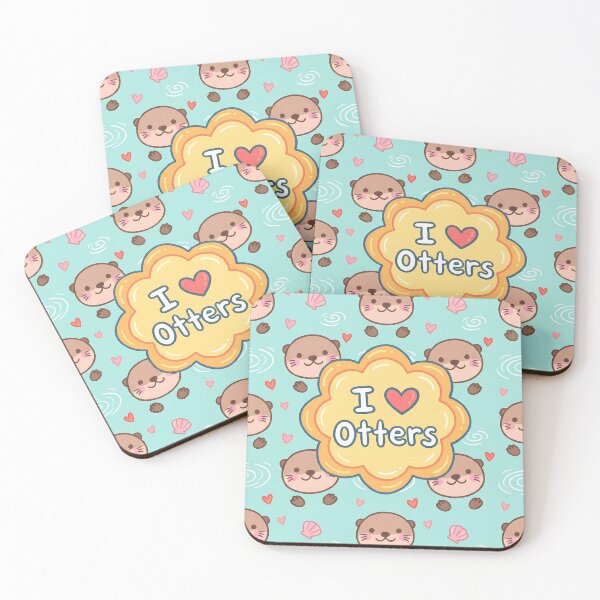 Item preview, I Love Otters Kawaii Pattern designed and sold by Itsheartshop.