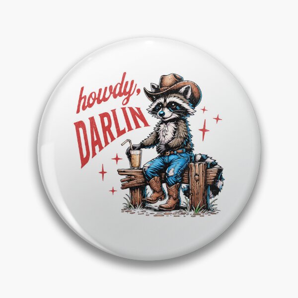 Item preview, Howdy Darlin Raccoon Cowboy Western Retro Aesthetic designed and sold by EvrmoodCo.