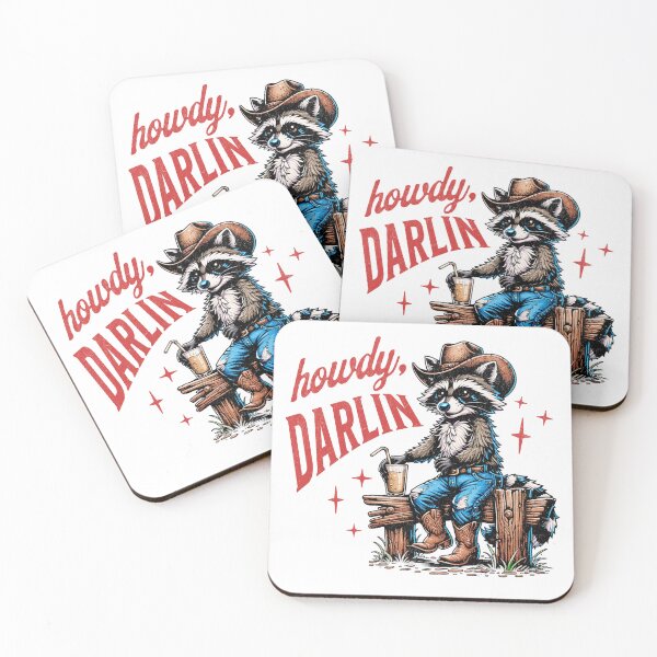 Item preview, Howdy Darlin Raccoon Cowboy Western Retro Aesthetic designed and sold by EvrmoodCo.