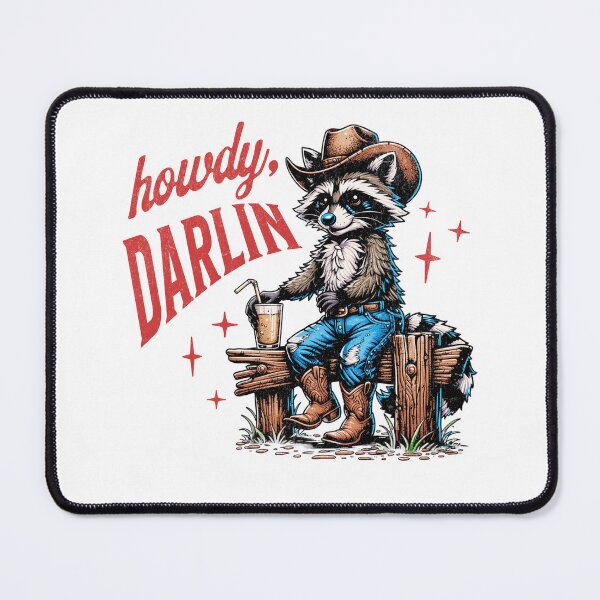 Item preview, Howdy Darlin Raccoon Cowboy Western Retro Aesthetic designed and sold by EvrmoodCo.