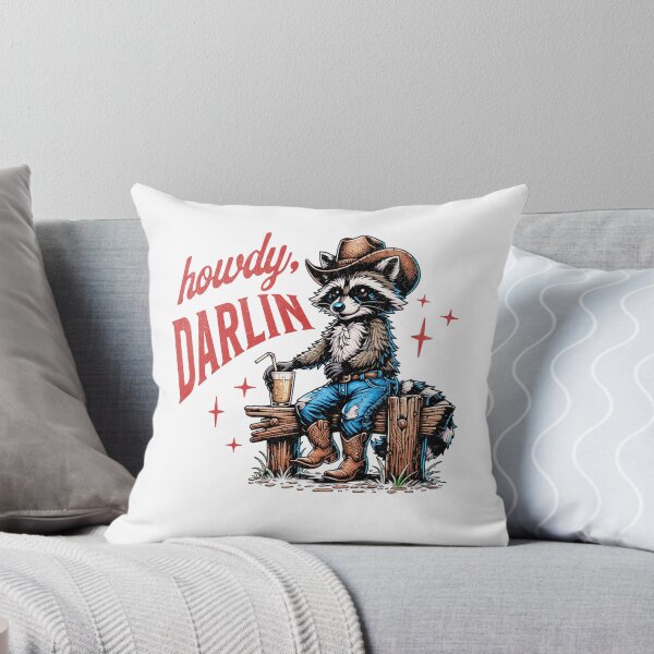Item preview, Howdy Darlin Raccoon Cowboy Western Retro Aesthetic designed and sold by EvrmoodCo.