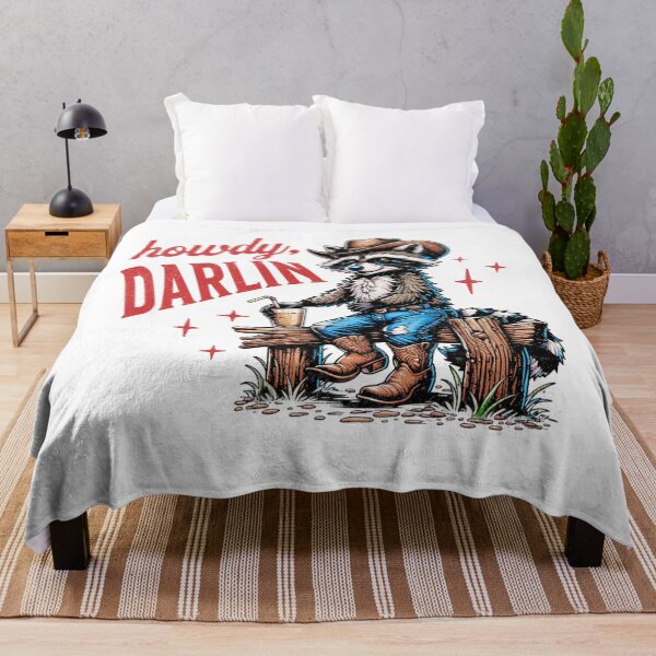 Item preview, Howdy Darlin Raccoon Cowboy Western Retro Aesthetic designed and sold by EvrmoodCo.