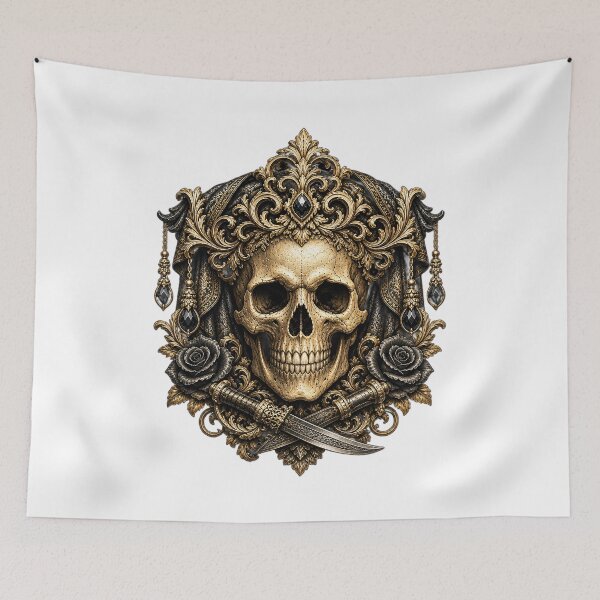 Item preview, Dark Baroque Skull Ornamental Gothic Design designed and sold by WonderPiks.