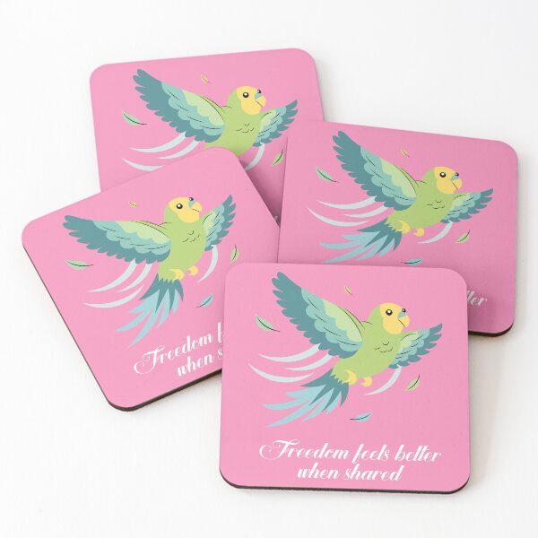 Item preview, Pet Parakeet Illustration – Freedom Feels Better When Shared designed and sold by ZUMERI.