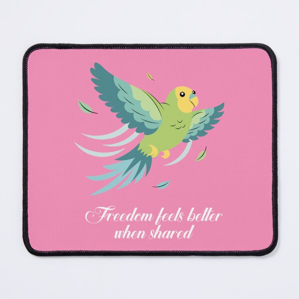 Item preview, Pet Parakeet Illustration – Freedom Feels Better When Shared designed and sold by ZUMERI.
