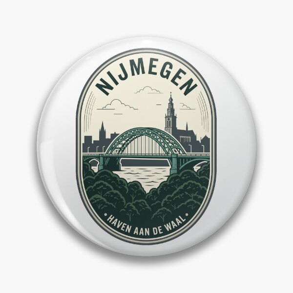 Item preview, Nijmegen Netherlands Vintage Waal Bridge City Skyline designed and sold by k3rstman1.