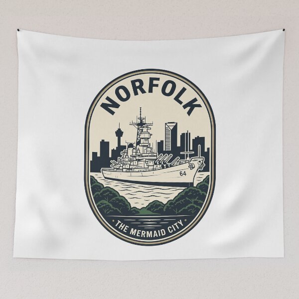 Item preview, Norfolk Virginia Mermaid City USS Wisconsin Battleship designed and sold by k3rstman1.