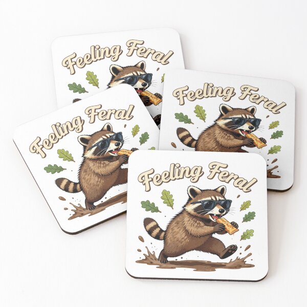 Item preview, Feeling Feral Funny Raccoon Illustration designed and sold by ziblod.