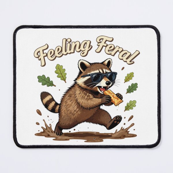 Item preview, Feeling Feral Funny Raccoon Illustration designed and sold by ziblod.