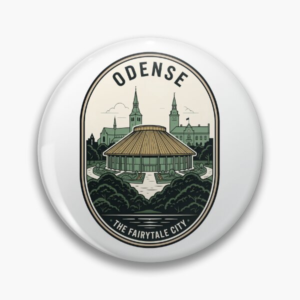 Item preview, Vintage Odense Denmark Fairytale City Travel Badge designed and sold by k3rstman1.
