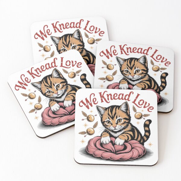 Item preview, We Knead Love Cute Cat Pun Design designed and sold by Cool-cat-art.