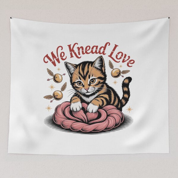Item preview, We Knead Love Cute Cat Pun Design designed and sold by Cool-cat-art.