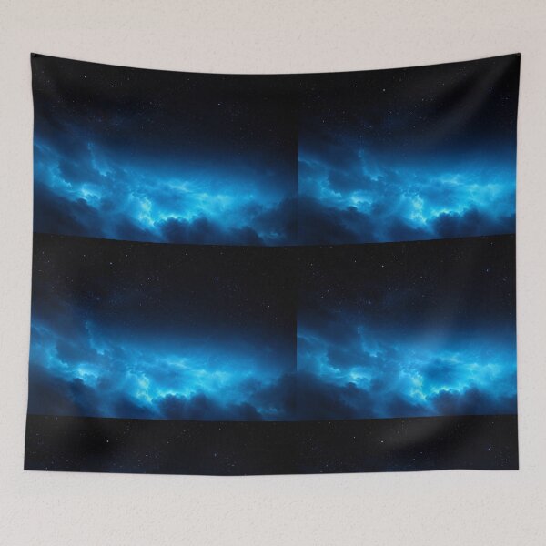 Item preview, Electric Blue Nebula Night Sky Art designed and sold by irfanshikh.