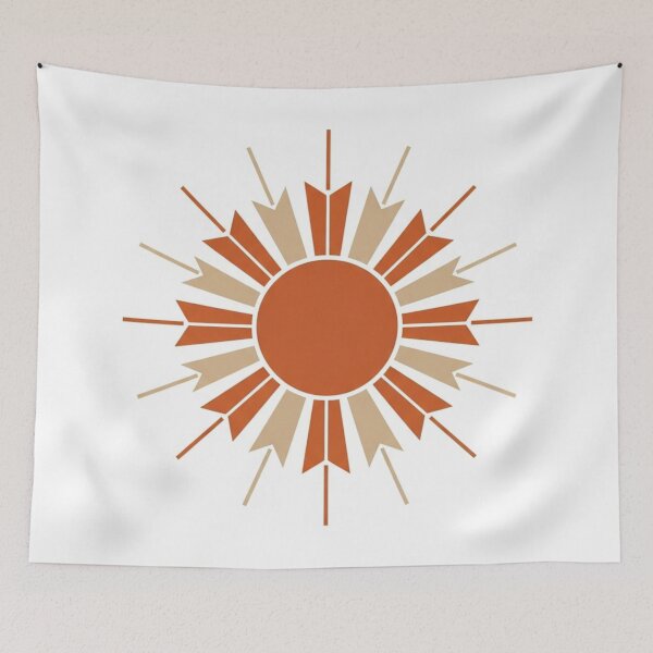 Item preview, Terracotta Geometric Boho Sunburst Art designed and sold by TheDenimArt.