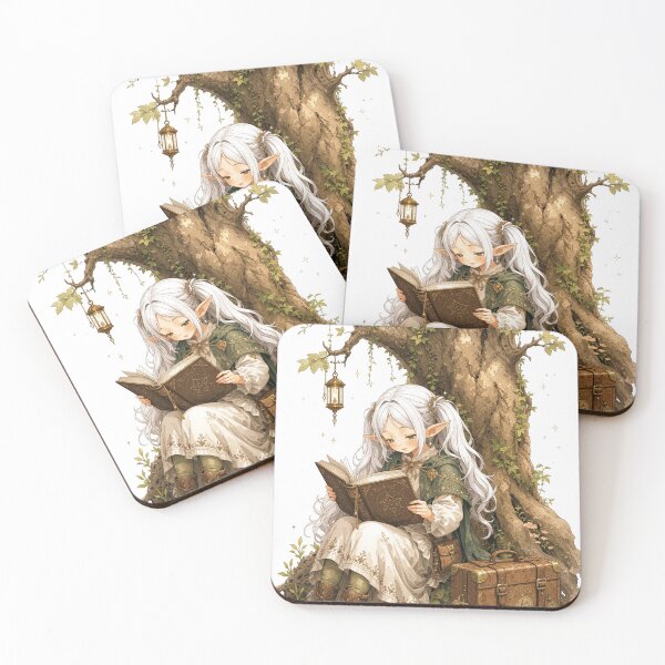 Item preview, Cozy Elven Sorceress Reading Grimoire designed and sold by artditisme.