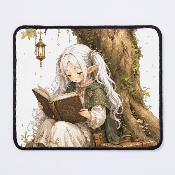 Item preview, Cozy Elven Sorceress Reading Grimoire designed and sold by artditisme.