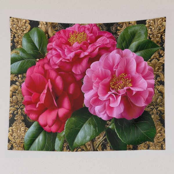 Item preview, Rococo Camellia Royale – Luxurious Botanical Elegance designed and sold by VelvetThornsArt.