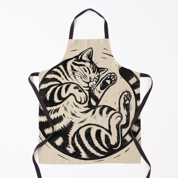 Item preview, Sleeping Tabby Cat Woodcut Print designed and sold by Kumabushi.