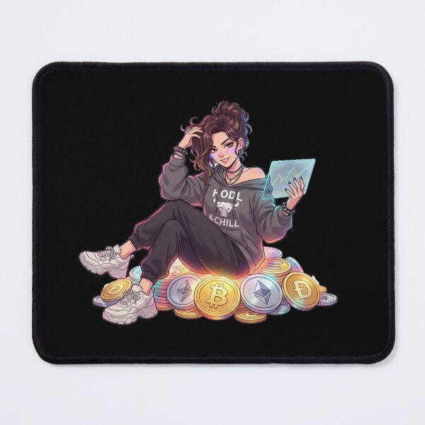 Item preview, Hodl and Chill Cute Crypto Trader Girl designed and sold by Maclaw200d.