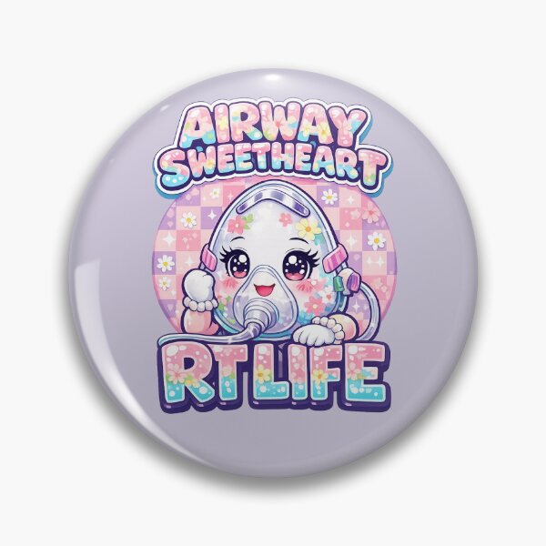 Item preview, Cute Kawaii Oxygen Mask Mascot RT Life Respiratory Therapist National Respiratory Care Week Pastel Floral Medical Worker designed and sold by ClinicalHubs.