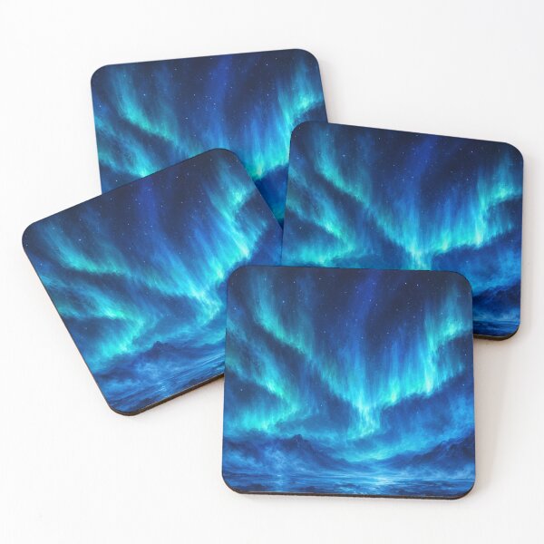 Artikelvorschau, Arktische Aurora Borealis Blauer Nebel Kunst entworfen und verkauft von irfanshikh.